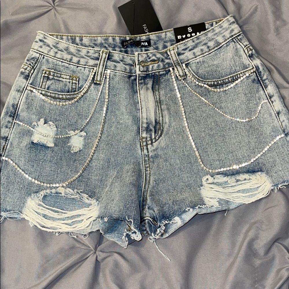 Rhinestone Jean shorts